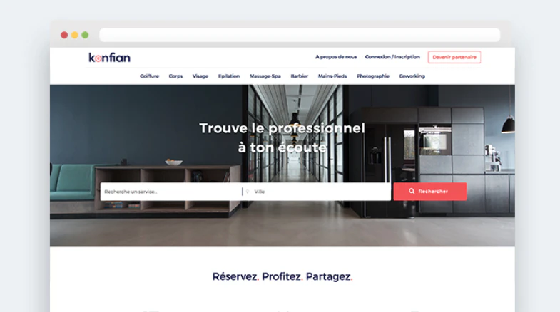 Exemple de marketplace Konfian réalisée avec © Milango