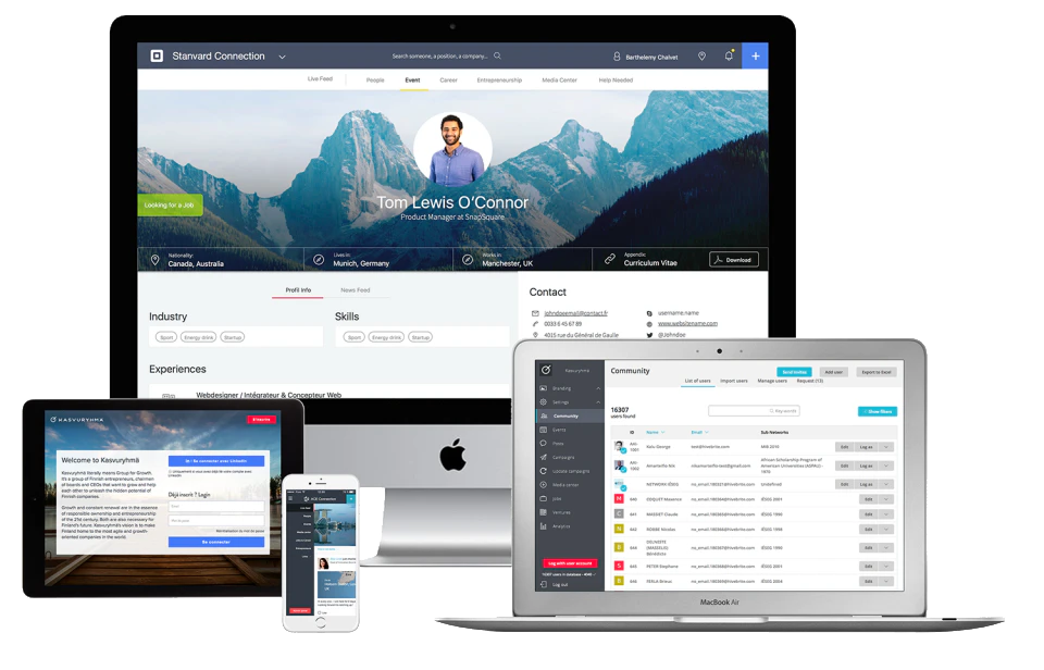 plateforme communautaire : visuel Hivebrite