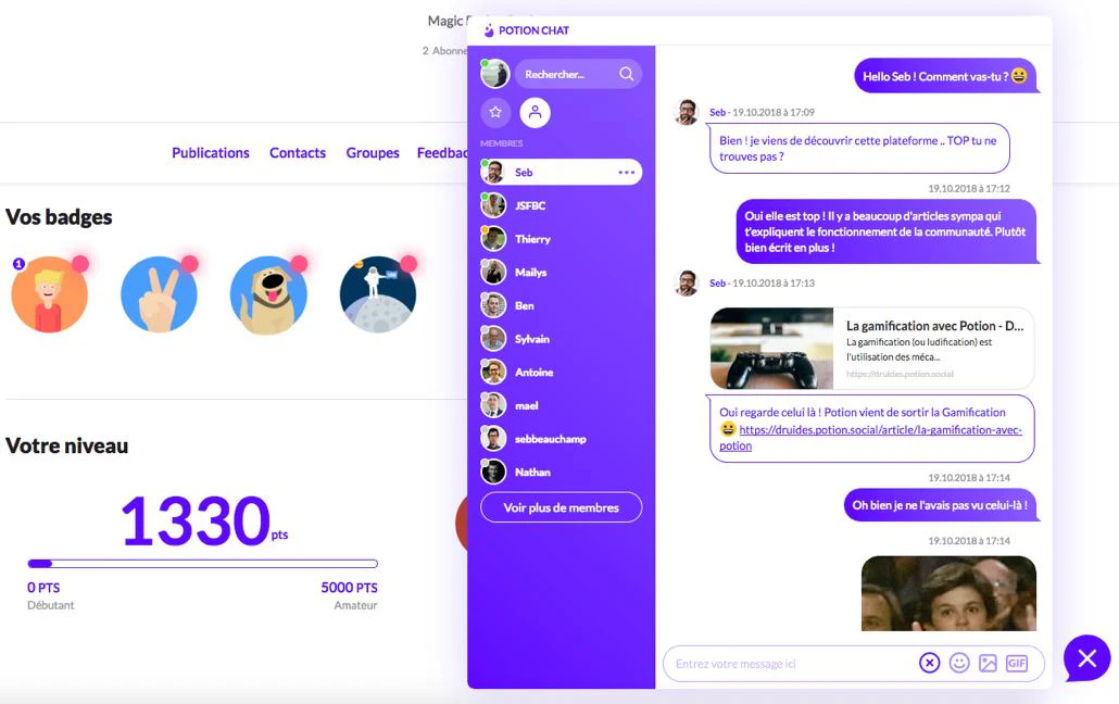plateforme communautaire : visuel Potion