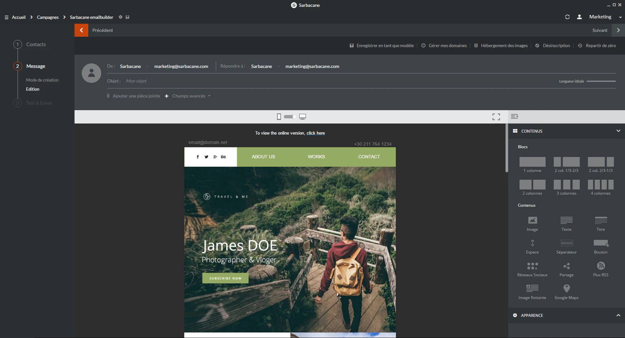 sarbacane application auto entrepreneur
