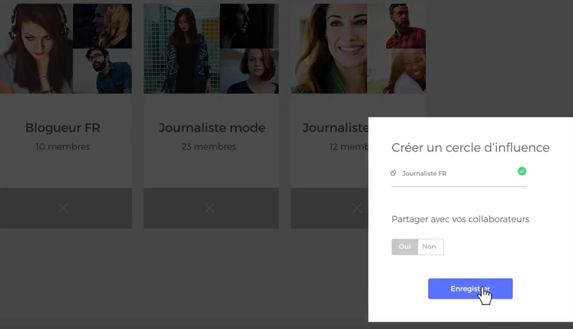 Outil relations presse dédié influenceurs