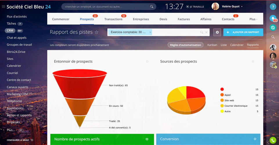 logiciel crm gratuit : bitrix24