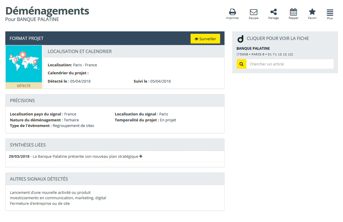 Outils de prospection : Decidento