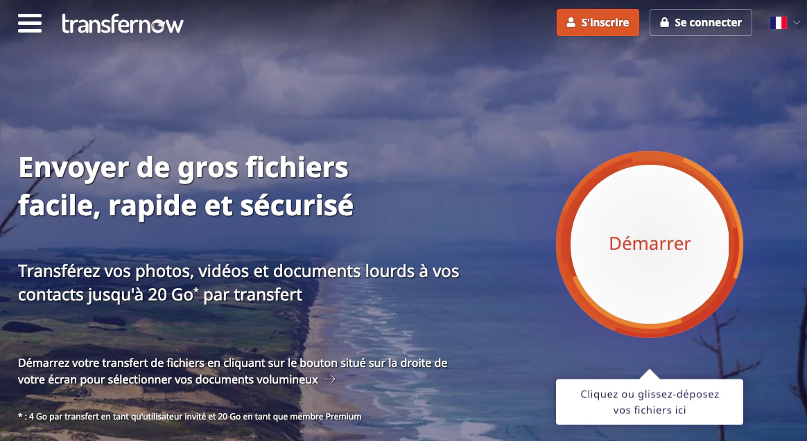envoyer un dossier par mail avec un équivalent à wetransfert : transfernow