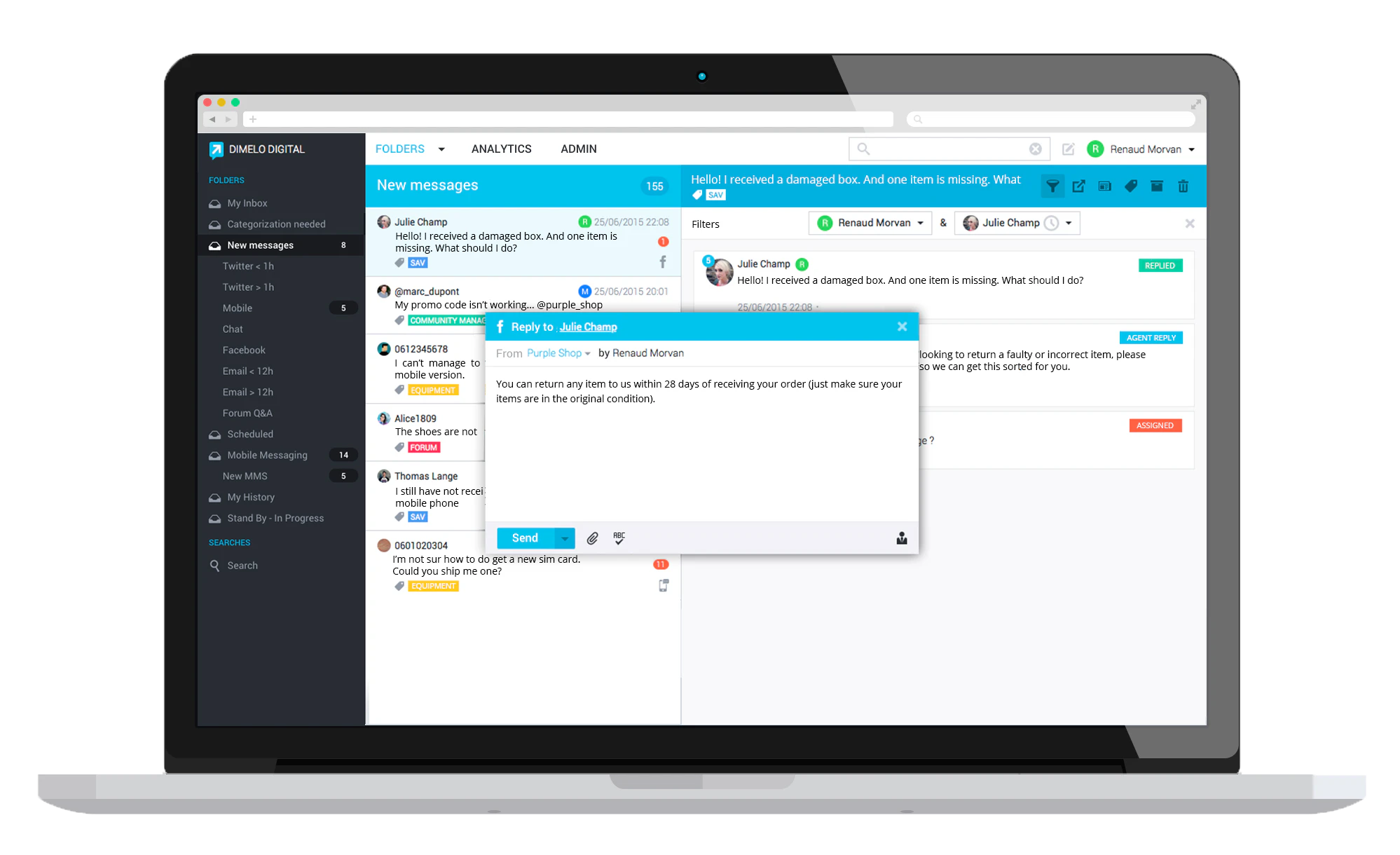 Dimelo Customer Service Feature