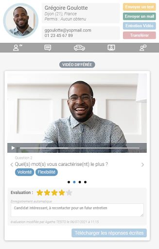 module d'entretien vidéo différé © Softy