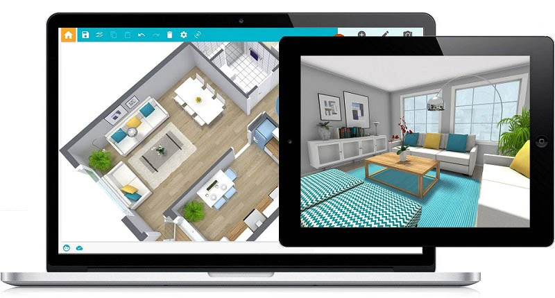 HomeSketcher Bildschirmansicht: 3D-Modelle für Ihr Raumdesign