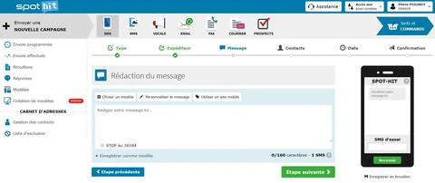 SMS pro : visuel Spot Hit