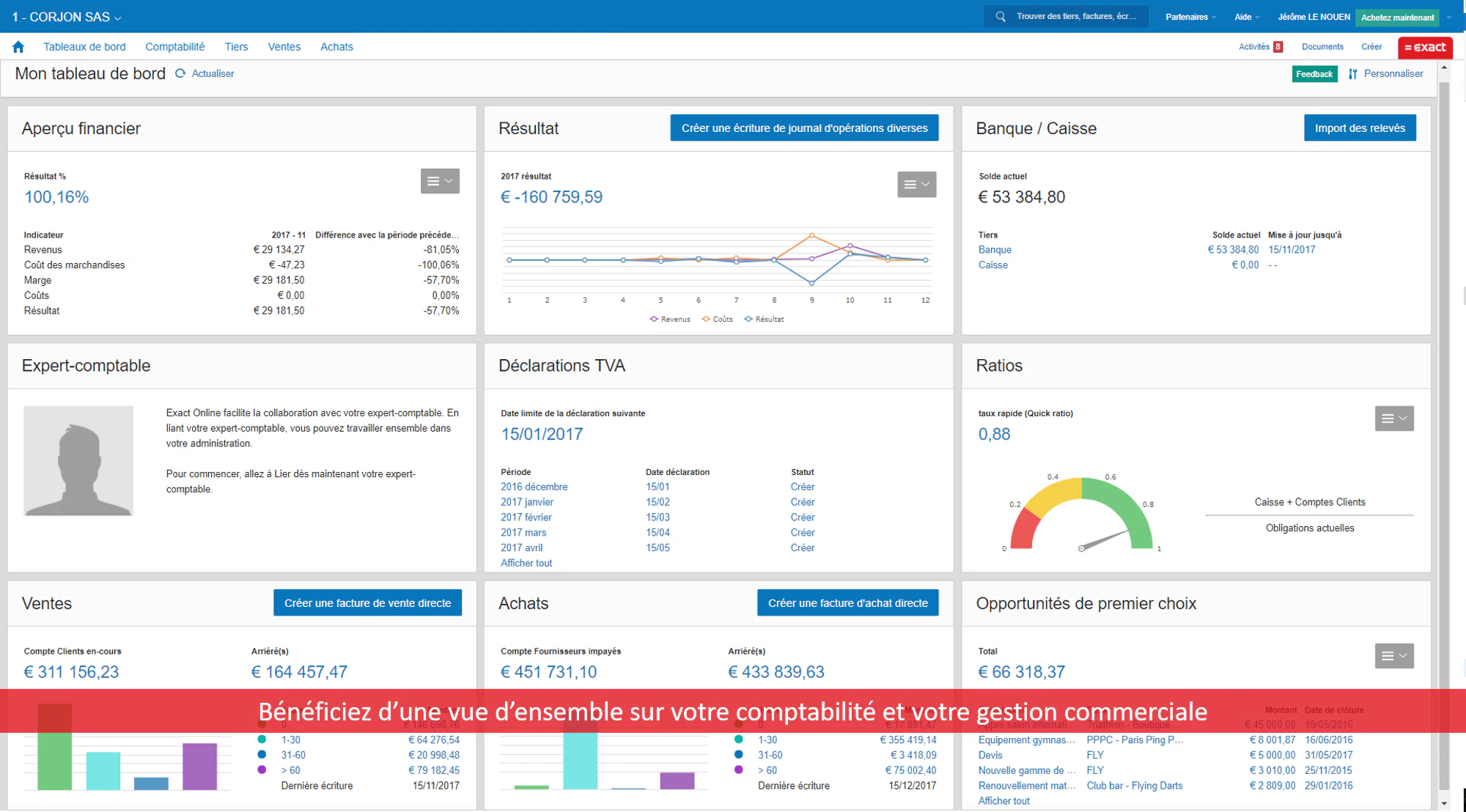 Logiciel comptabilité : Exact Online