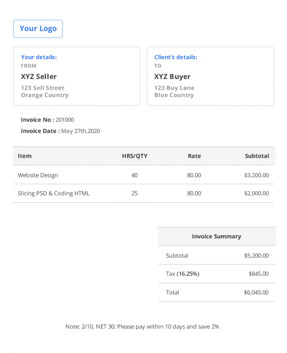 Invoice generator