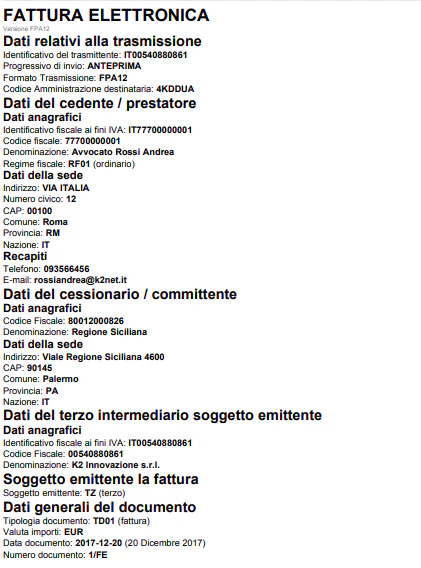 Esempio di fattura elettronica per il regime forfettario: quali sono le diciture obbligatorie?