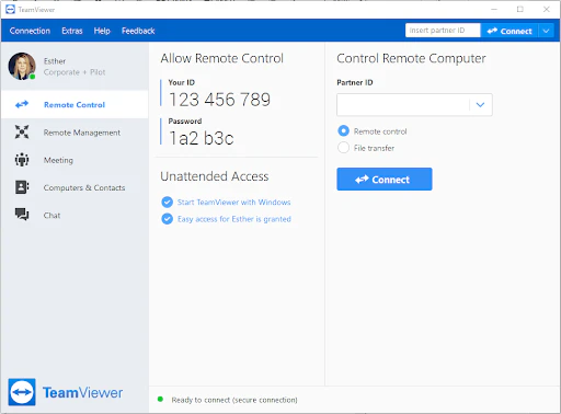 Interface TeamViewer