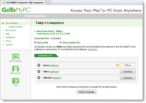 Interface GoToMypC