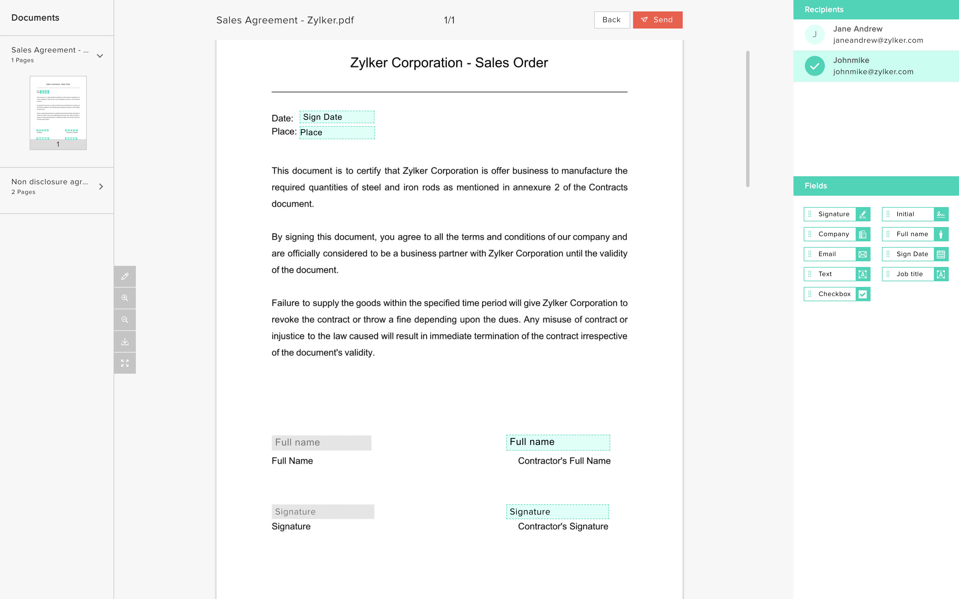 © Zoho Sign
