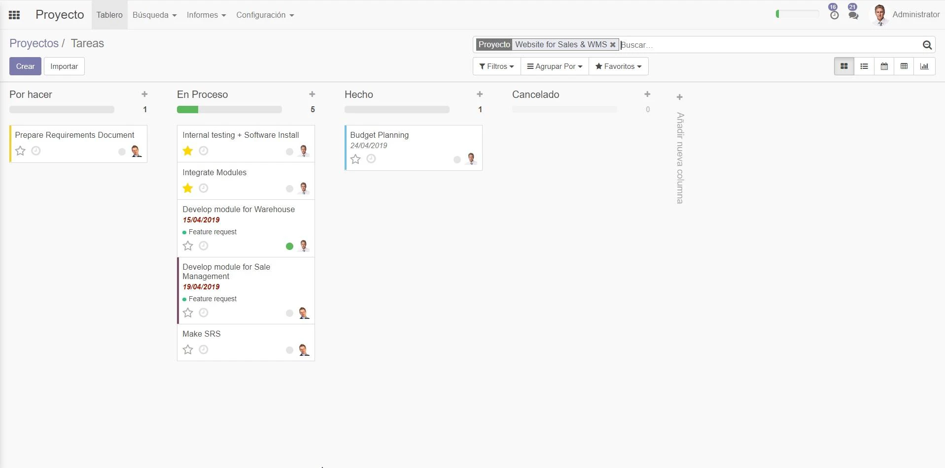 crm startup : odoo