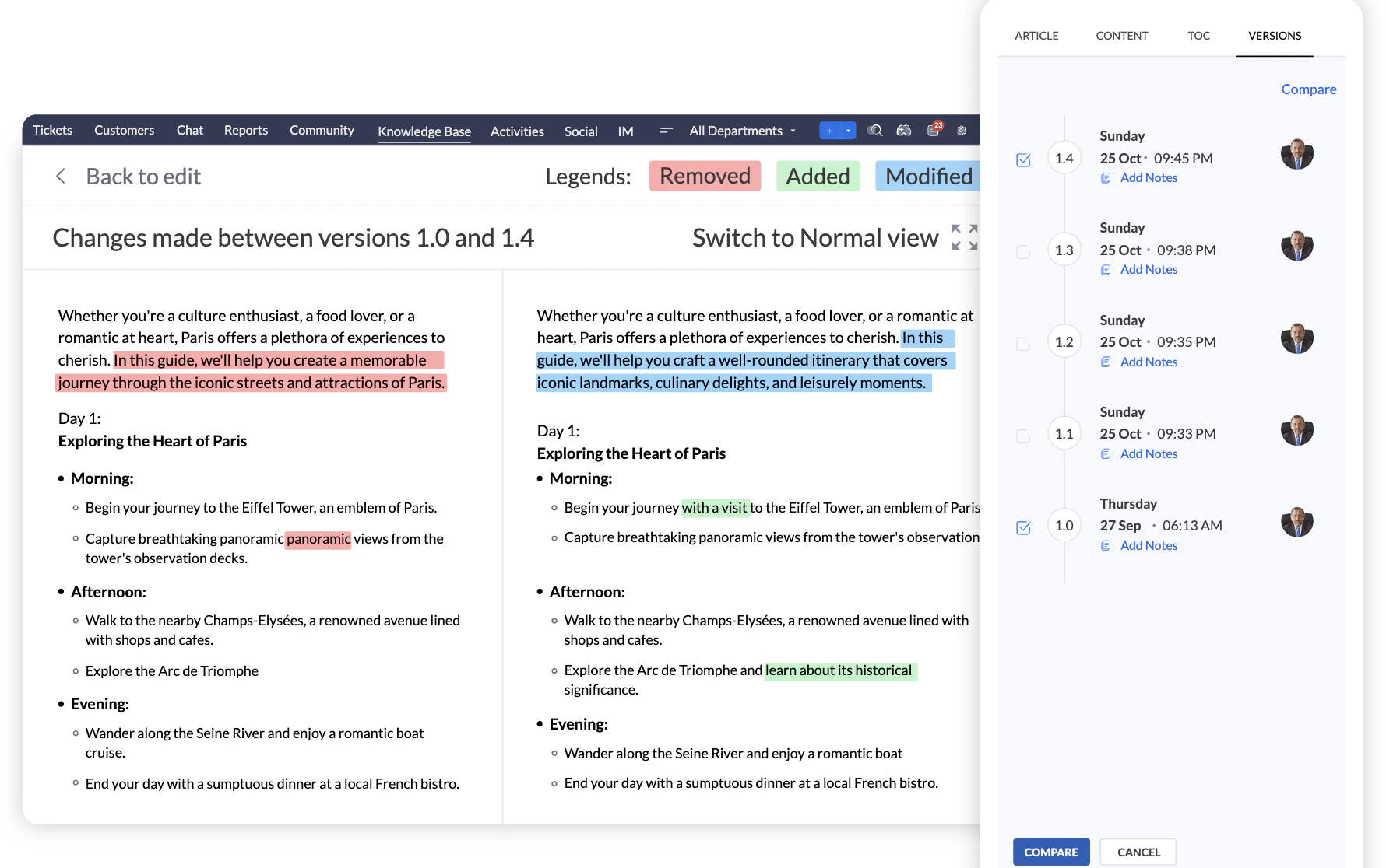 Exemple base de connaissance Zoho desk © Zoho